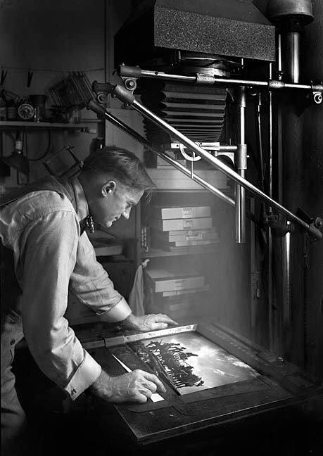 Trabajo de laboratorio fotografico en blanco y negro